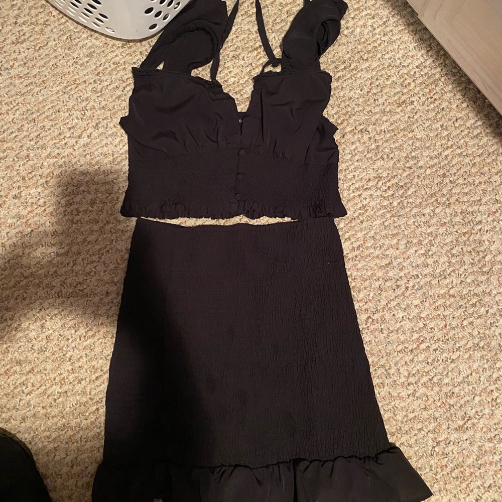 Black Boohoo two piece set